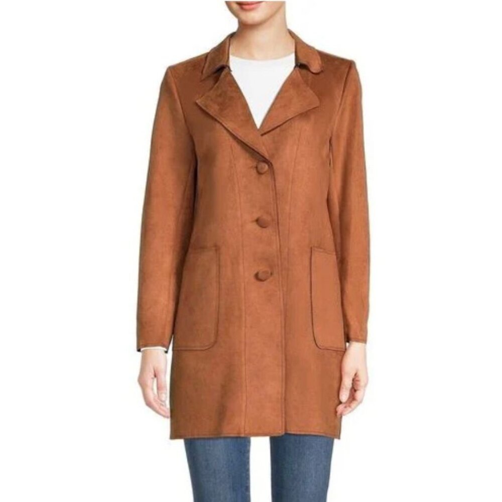 Magaschoni Faux Suede Women's Long Blazer M